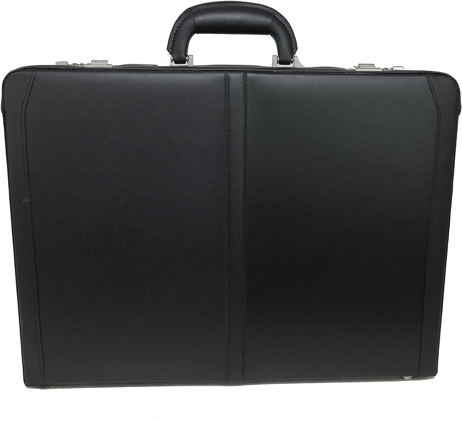 Alpine Swiss Mens Expandable Leather Attache Briefcase Dual Combination Locks - Image 3